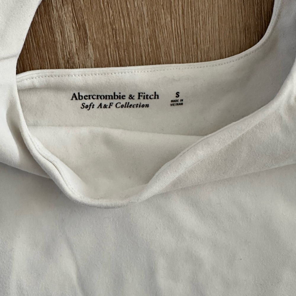 Women's White Square Neck Tank Bodysuit/ Soft A&F Collection - Picture 4 of 4